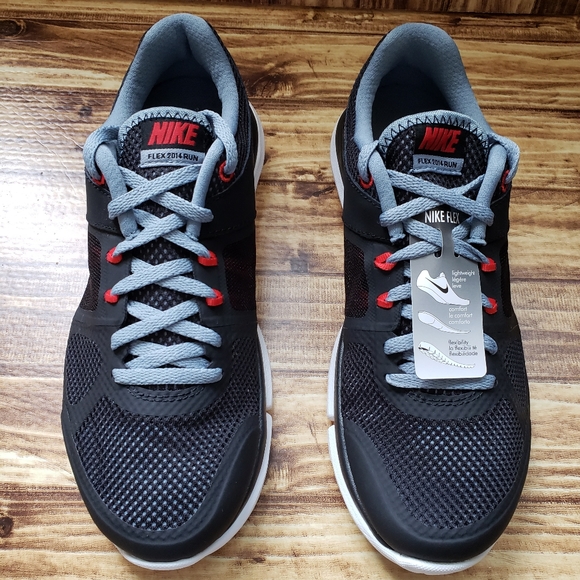Nike Flex RN Men's Black red sneakers shoes - Picture 3 of 5
